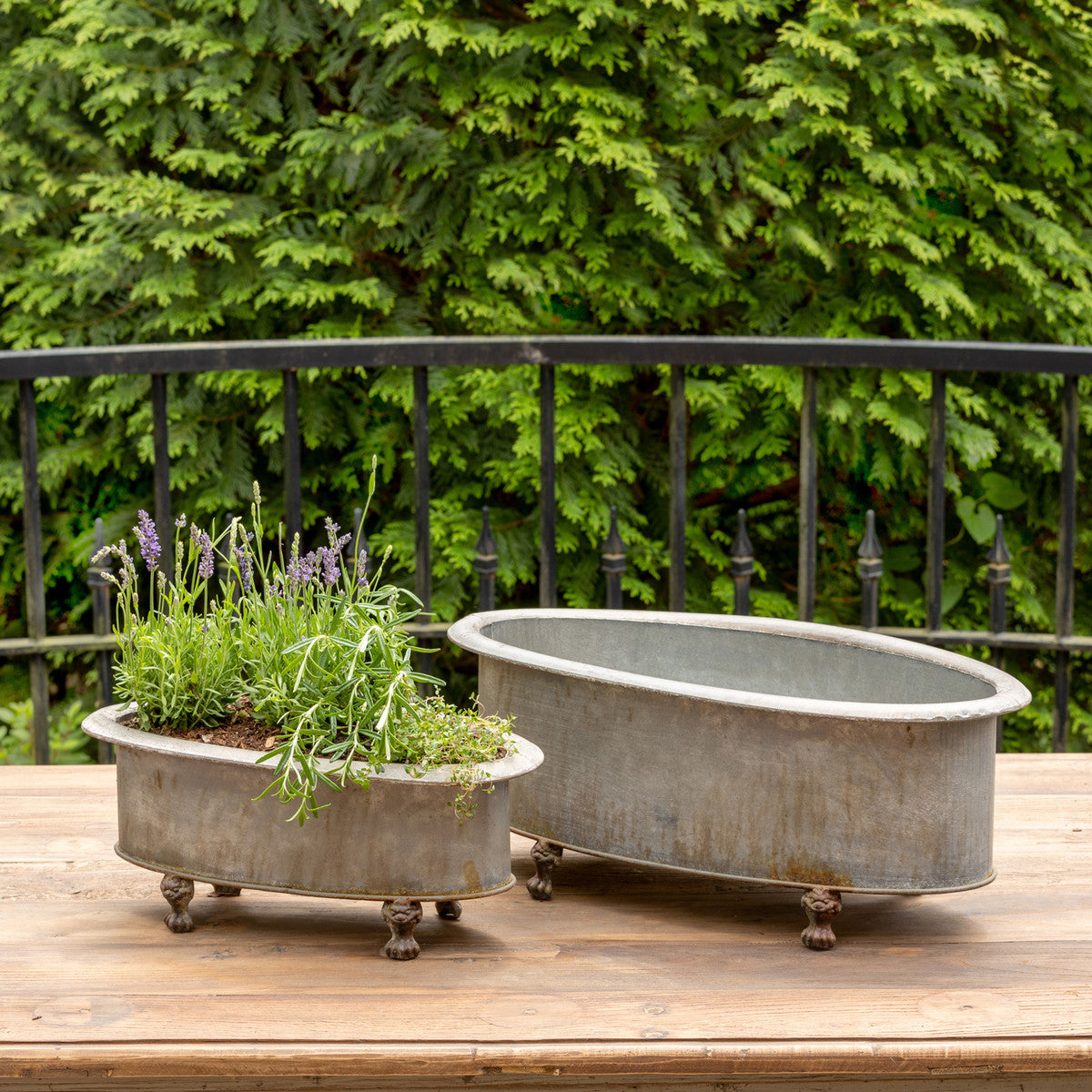 oblong pots for plants Metal Oblong Centerpiece Planters, Small