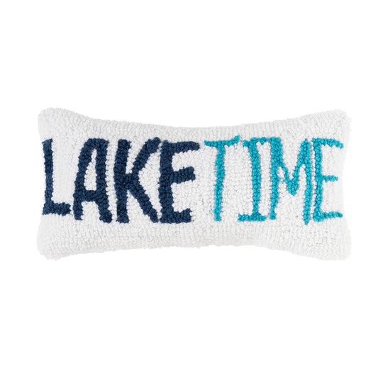 Lake Time Hooked Pillow