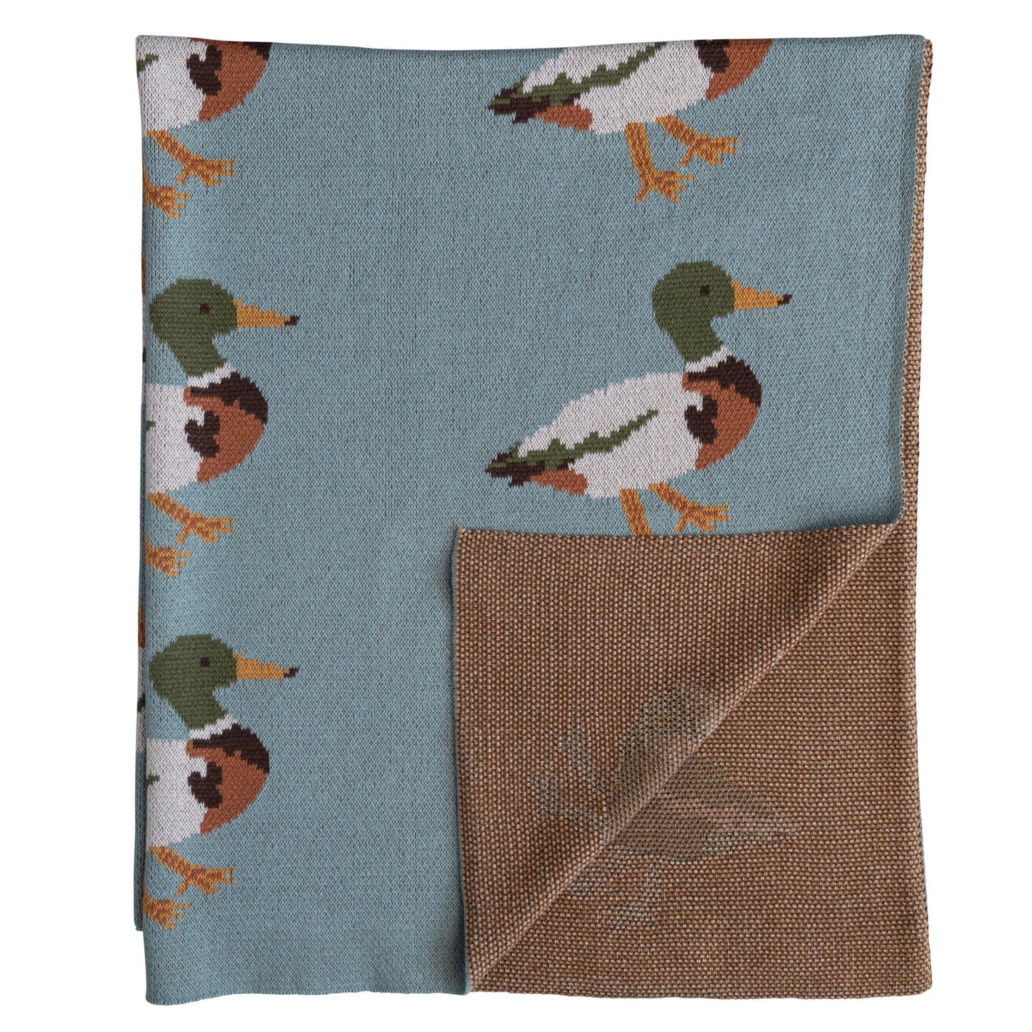 Cotton Knit Baby Blanket w/Ducks, Multi Color