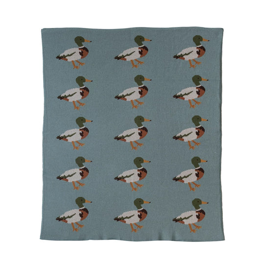 Cotton Knit Baby Blanket w/Ducks, Multi Color