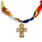 Scarf Bandana Charm Necklaces : Heart CZ - Purple Blue Abstract Scarf