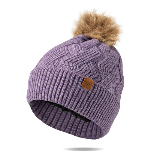 Britt's Knits Mainstay Pom Hat Open Stock: Purple
