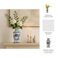 Decorative Jar - Blue Ceramic Chinoiserie Temple, 15 in.