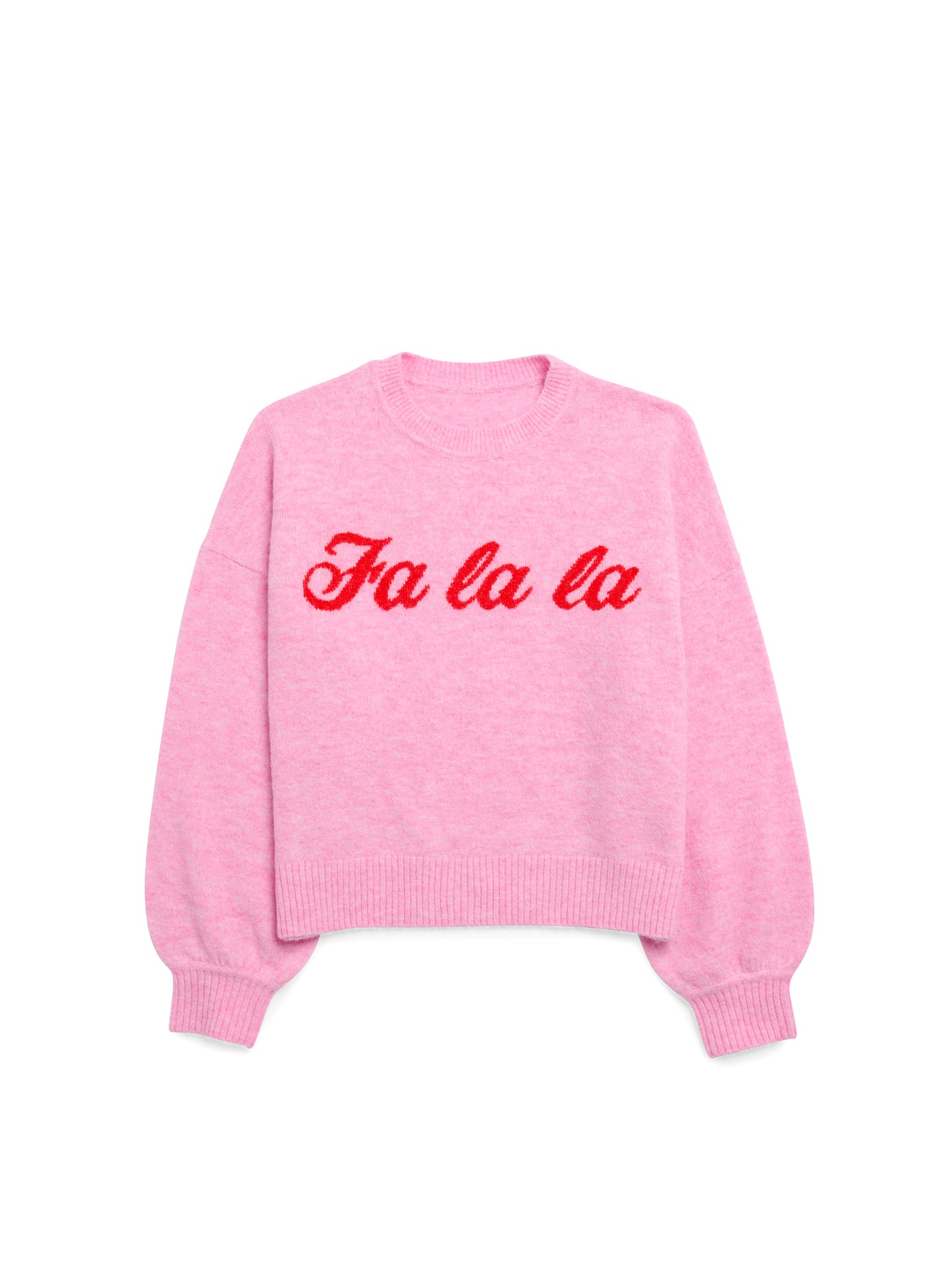 "FA LA LA" Sweater - Bubblegum