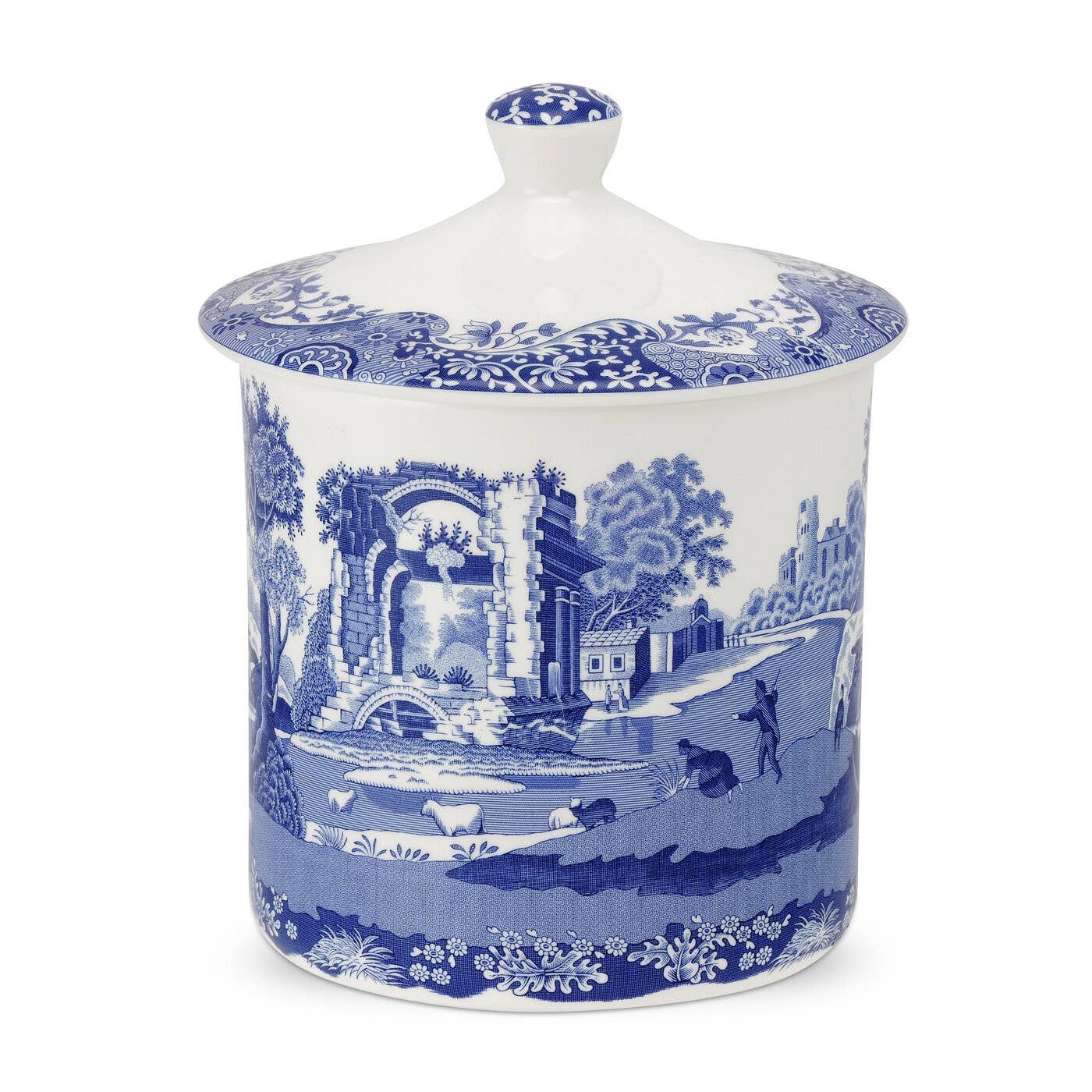 Spode Blue Italian 7.5 Inch Storage Jar