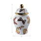 Multicolor 8x5 in. Ceramic Glam Temple Jar with Butterflies