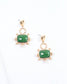 Buena Vista Stone and Pearl Drop Earring Green: Default