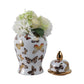 Multicolor 14x7 in. Ceramic Glam Temple Jar with Butterflies