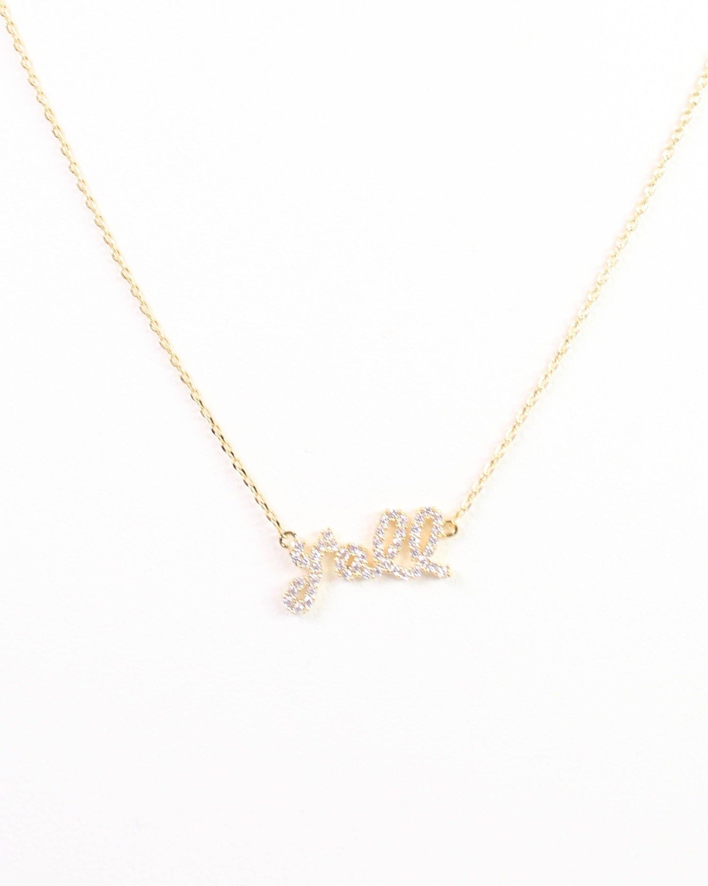 Yall Pave Necklace Gold