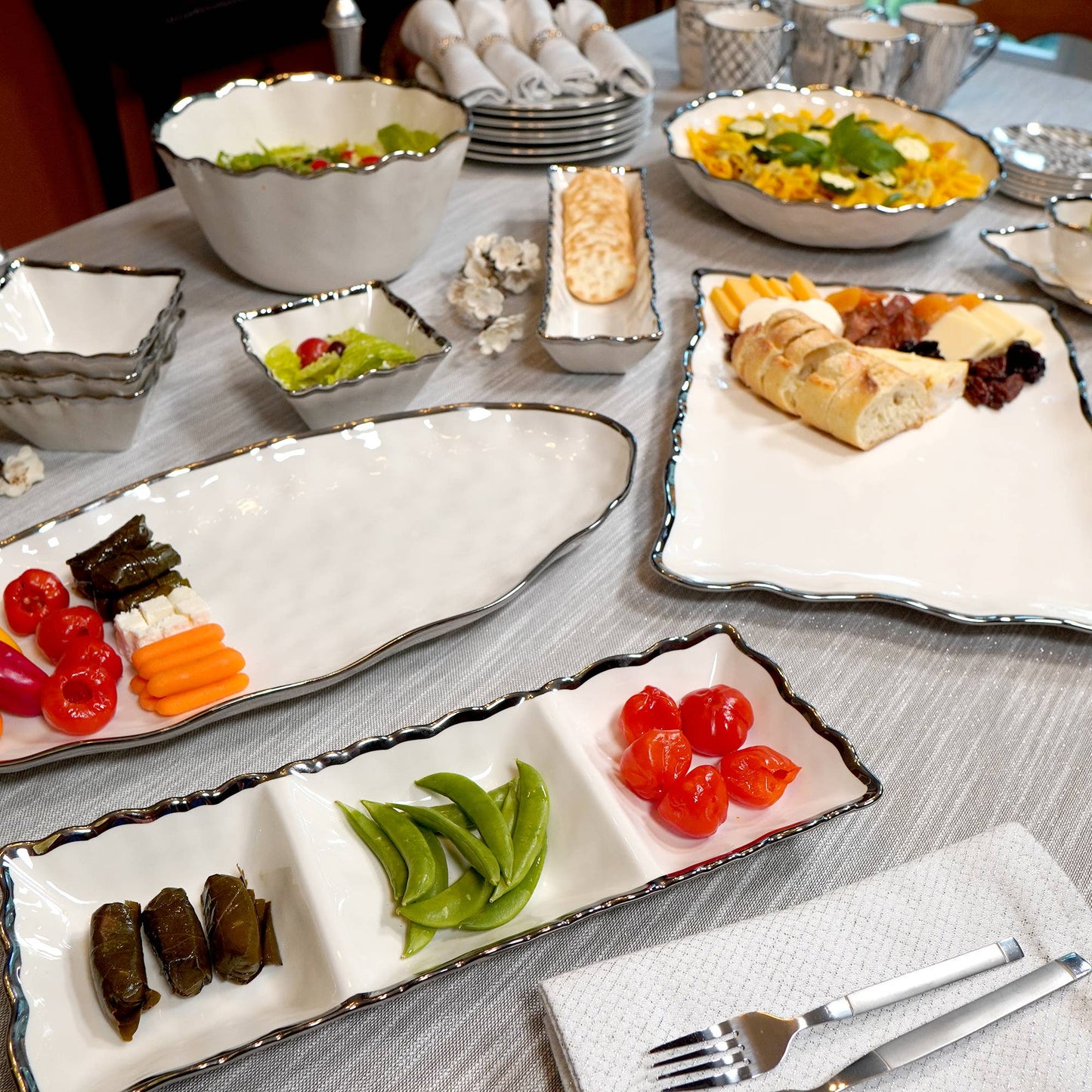 Regency Silver 3- Section Tray 15in x  5.5in