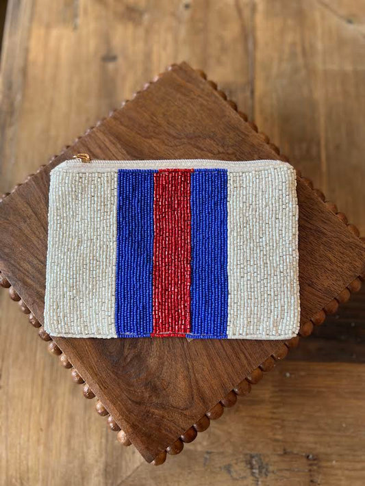 HARPER Beaded Privacy Pouch - LA TECH/OLE MISS