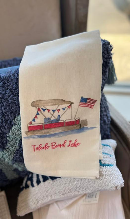 Pontoon Boat Location Dish Towel