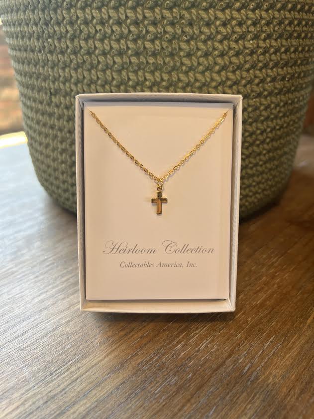 Gold Finish Plain Cross Necklace