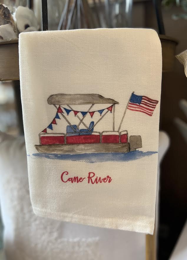 Pontoon Boat Location Dish Towel