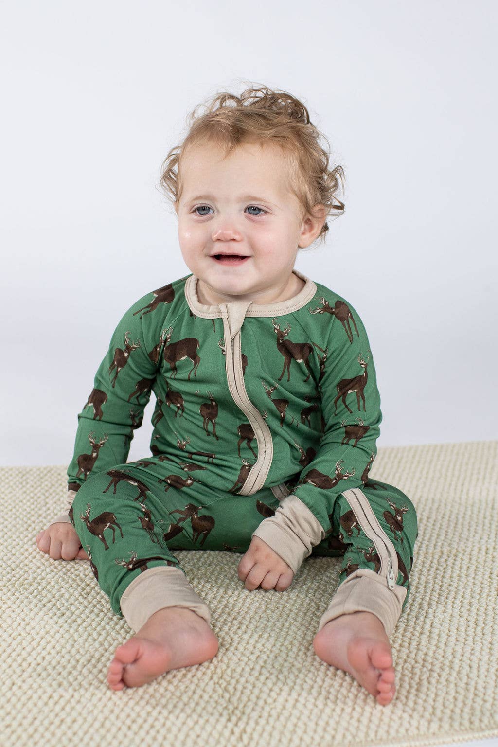 Deer  - LS Convertible Zip PJs: 3-6 mo