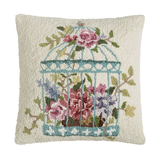 Floral Birdcage Hook Pillow