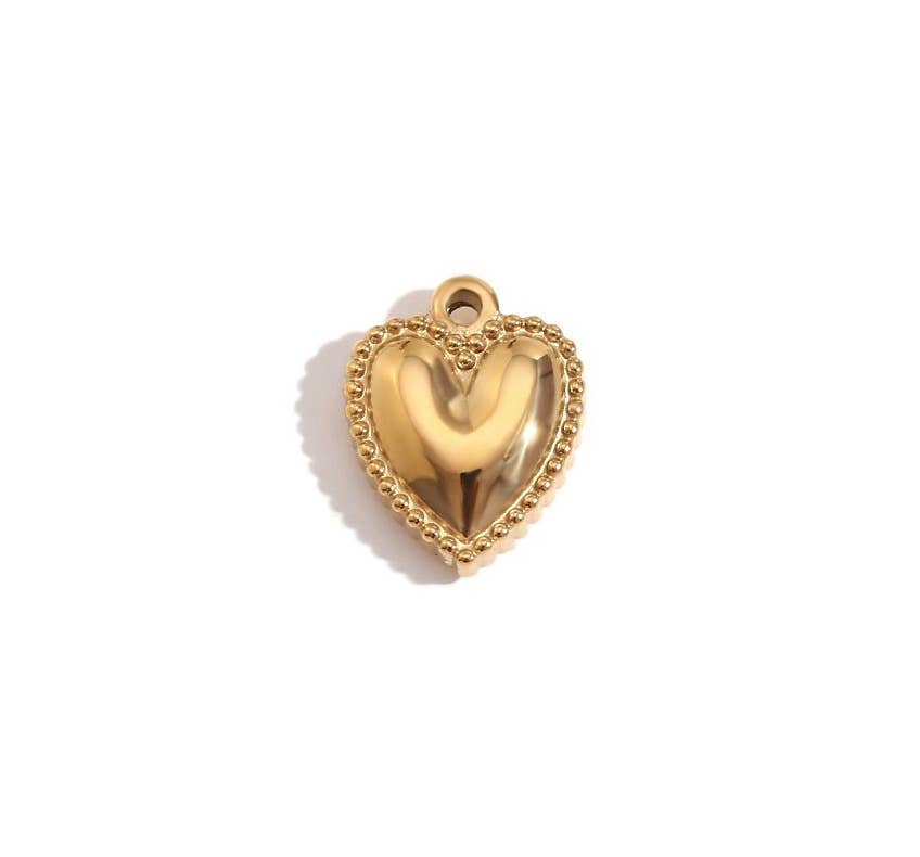 Solid Heart Rope Trim Charm For Charm Necklace
