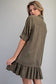 Button Down Mini Dress in Olive