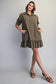 Button Down Mini Dress in Olive