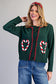 Candy Cane Heart Stitch Cardigan - Chirstmas Green