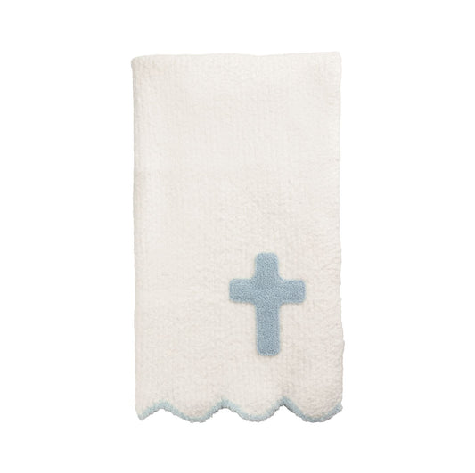 Blue Cross Chenille Blanket