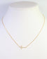 West Point CZ Side Cross Necklace Gold