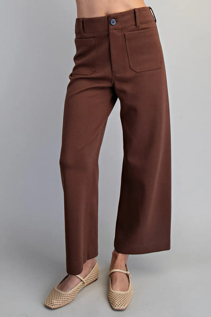 Solid Straight Leg Pants in Coco