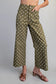 Polka Dot Straight Leg Pants in Ochre Olive