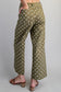 Polka Dot Straight Leg Pants in Ochre Olive