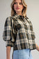 Plaid Button Down Blouse in Hunter Green