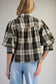 Plaid Button Down Blouse in Hunter Green
