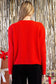 Rhinestone Bow Crew Neck Sweater