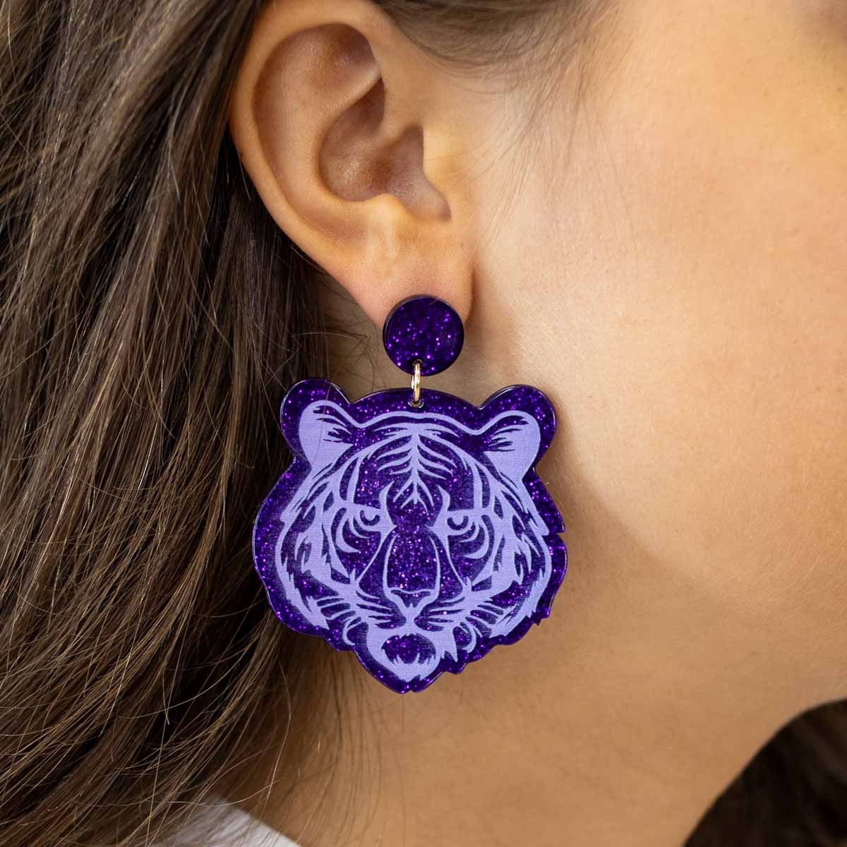 Tiger Acetate Earrings