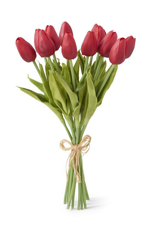 Real Touch Mini Tulip Bundle - Red (12 Stems)