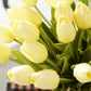 Real Touch Mini Tulip Bundle - Light Yellow (12 Stems)