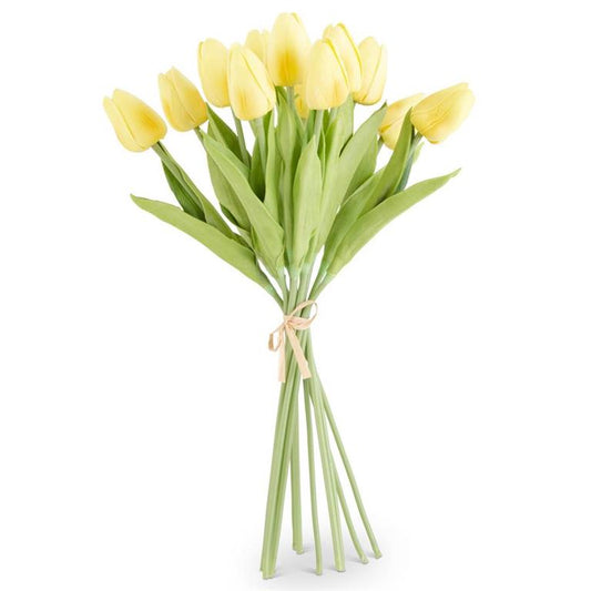 Real Touch Mini Tulip Bundle - Light Yellow (12 Stems)