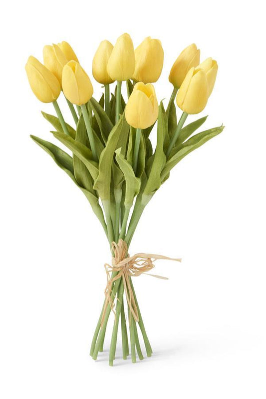 Real Touch Mini Tulip Bundle - Yellow - (12 Stems)