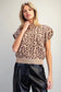 Leopard Cap Sleeve Knit Top