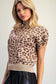 Leopard Cap Sleeve Knit Top