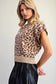 Leopard Cap Sleeve Knit Top