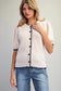 Whipstitch Short Puff Sleeve Cardigan