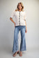 Whipstitch Short Puff Sleeve Cardigan