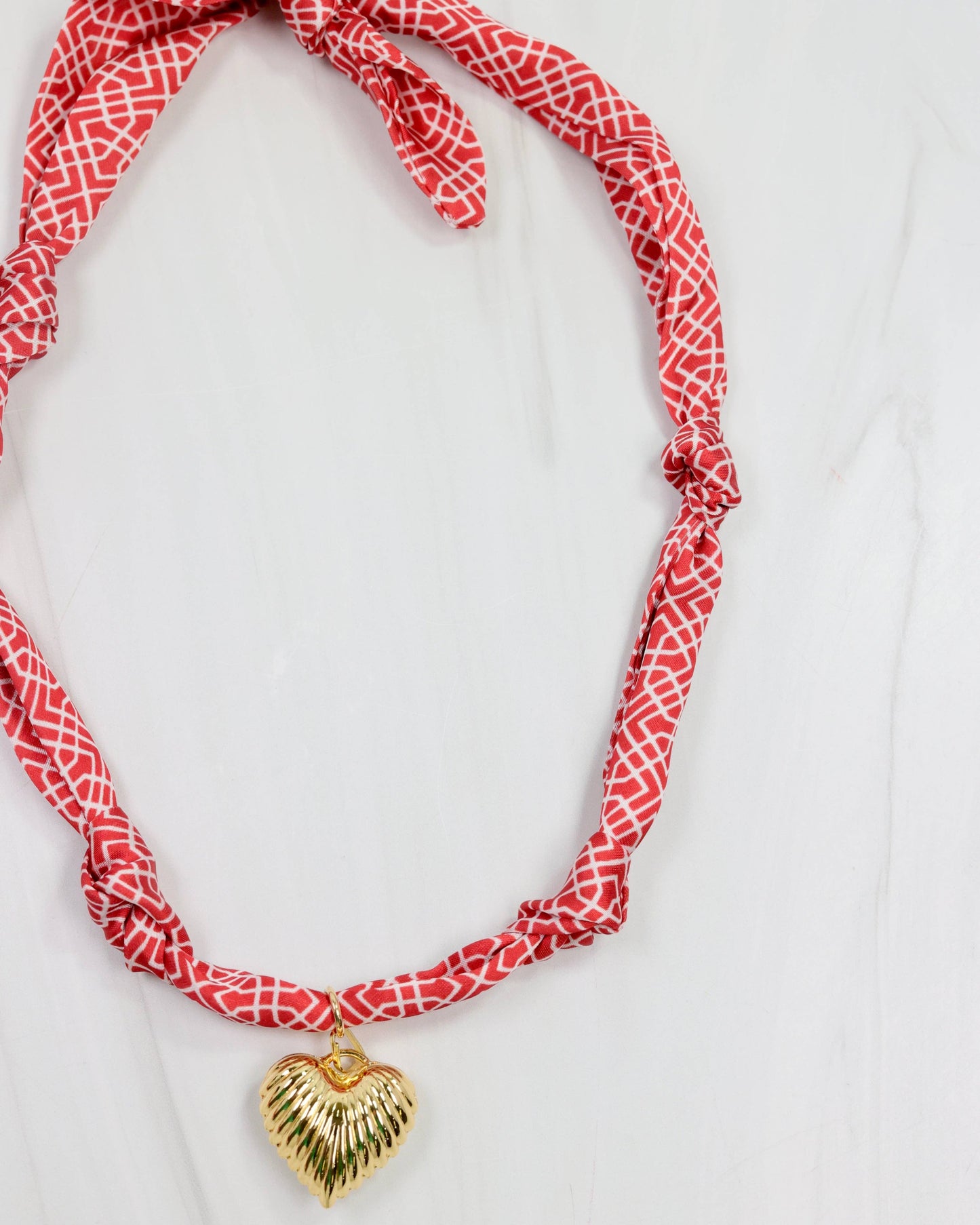 Serafina Scarf Charm Necklace Rd Wht Geo: Default