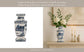 Decorative Jar - Blue Ceramic Chinoiserie Temple, 15 in.