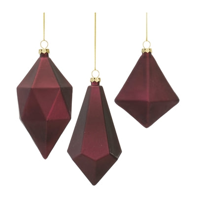 Burgundy Ornaments (3 Styles)