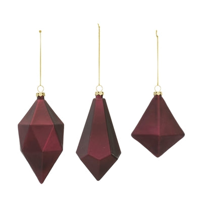 Burgundy Ornaments (3 Styles)