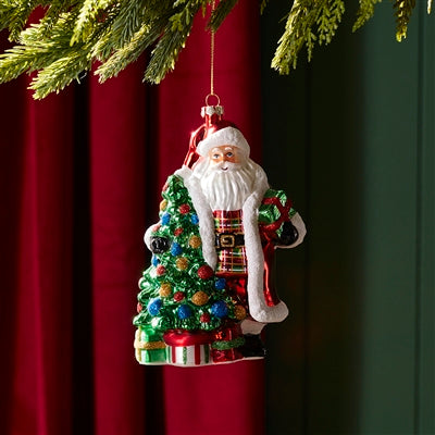 Santa w/Tree Ornament