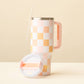 Take Me Everywhere Tumbler-Check Peach 40 oz