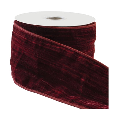Burgundy Wired Polyester Ribbon