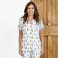 Mardi Jester Short Sleeve Button Up Sleep Shirt w/Pants